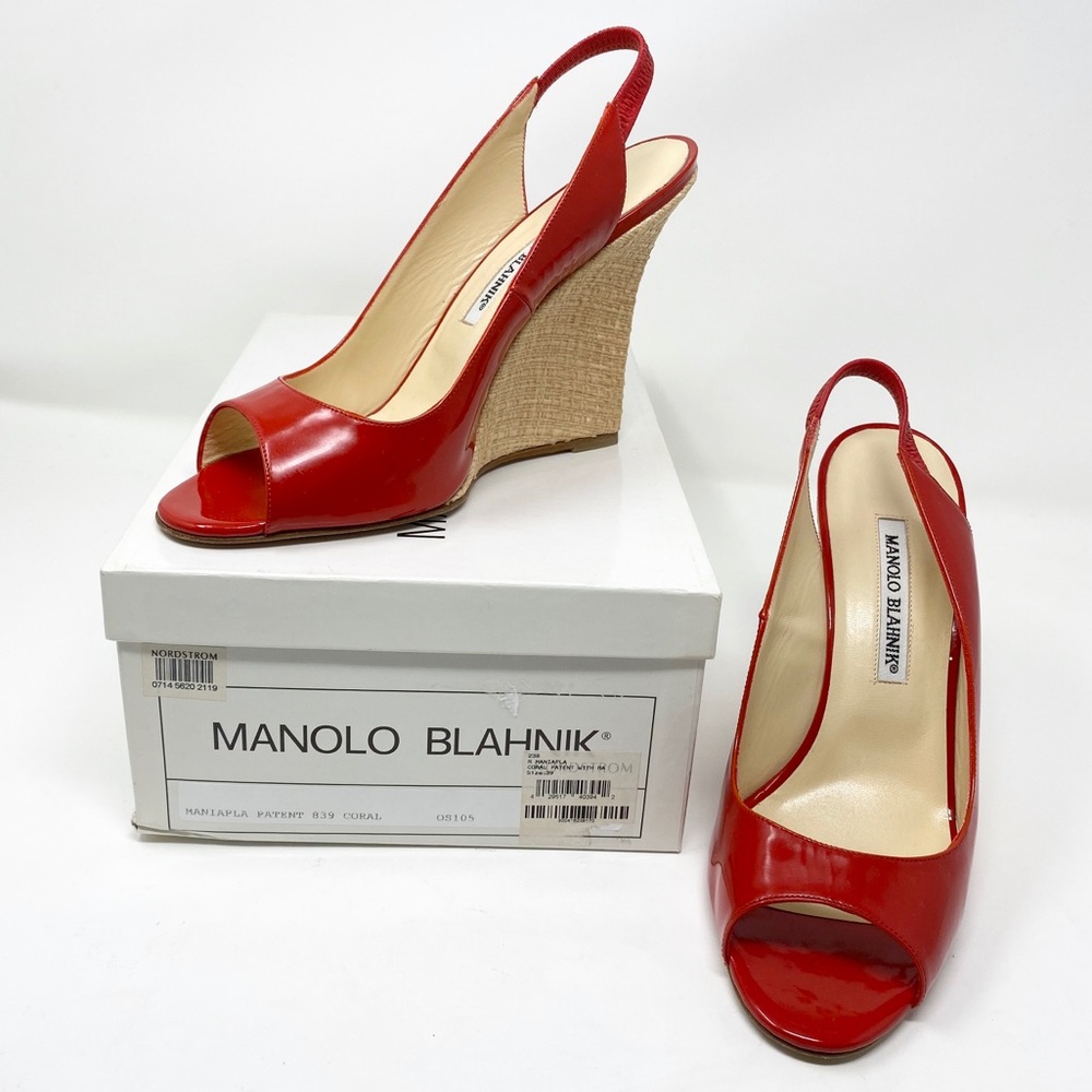 Manolo Blahnik Maniapla Slingback Wedge Heel